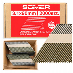 Gwoździe łączone papierem 34° R pierścieniowe 90 mm,