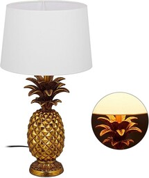 Relaxdays Lampa stołowa ananas, nowoczesna lampa z abażurem