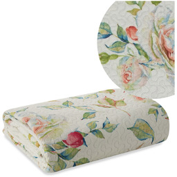 Narzuta 170 x 210 Pikowana Rosa Biały+Niebieski