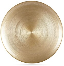 Talerz obiadowy płytki szklany złoty 32,5 cm