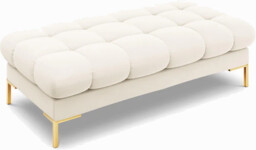 ŁAWKA/SIEDZISKO prostokątna z przeszywanym siedziskiem na metalowych nogach,