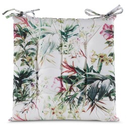 Eurofirany Poduszka siedzisko 40x40x5 Garden 31b biała zielona