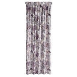 Eurofirany Zasłona 140x270 Davos 2 fioletowa kwiaty welurowa