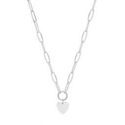Srebrny naszyjnik z sercem, stal szlachetna, minimalistyczny łańcuszek