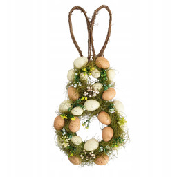 Wieniec wielkanocny stroik na drzwi Rabi z uszami