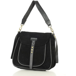 Torebka zamszowa saddle bag skórzana na ramię -