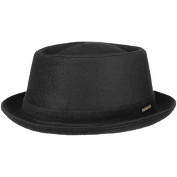 Wool Pork Pie Hat by Stetson, czarny