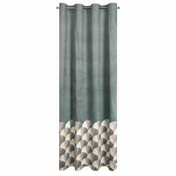 Design 91 Zasłona 140x250 Gina stalowa geometryczna welurowa