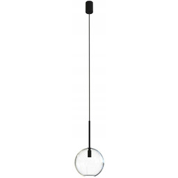 Lampa Sufitowa Sphere Czarny Transparentny Szklany Klosz 1xG9