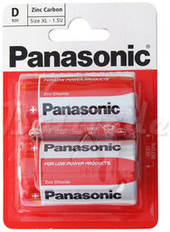 2 x bateria cynkowo-węglowa Panasonic R20 D (blister)
