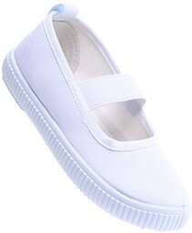 Wsuwane białe dziewczęce tenisówki balerinki z gumowym paseczkiem