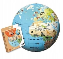 GLOBUS 42 CM - PLANETA ZWIERZĄT, PIŁKA