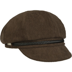Czapka Kaszkiet Uni Fine Cord by Seeberger, brązowy,