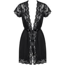 810-Pei-1 Szlafrok Czarny S/M Obsessive 100% ORYGINAŁ DYSKRETNA