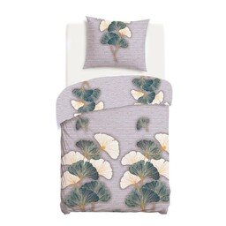 Darymex Pościel flanelowa 140x200 31510/2 beżowa zielona liście