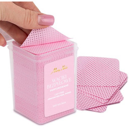 Waciki bezpyłowe perforowane do paznokci Molly Nails różowe