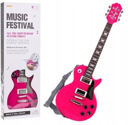 Zestaw Gitara + Mikrofon Róż