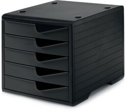 Organizer na dokumenty, 5 szuflad, czarny/czarny