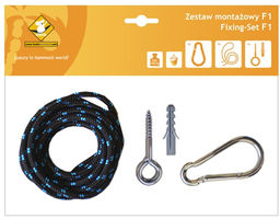 Zestaw montażowy F1_1 do hamaków, czarny koala/zf1_16