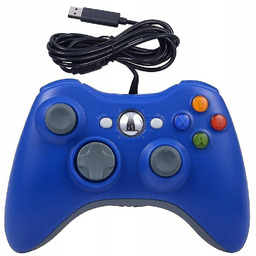 Kontroler Pad Przewodowy Do Xbox 360 Pc Niebieski