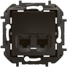Gniazdo podwójne RJ45 kat. 5e UTP - czarne