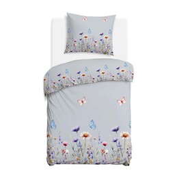 Darymex Pościel flanelowa 140x200 31512/2 szara kolorowa kwiaty