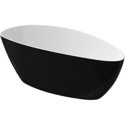 OMNIRES Wanna wolnostojąca BARCELONA M+ 156x71 biały/czarny połysk