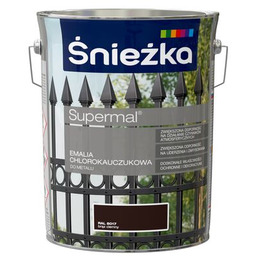 Emalia chlorokauczukowa Supermal brąz ciemny 5 l Śnieżka