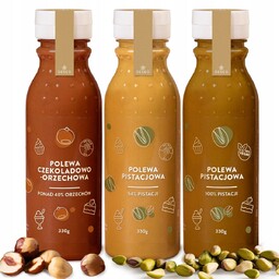 Zestaw 3*polewa do lodów: polewa pistacjowa polewa czekoladowa
