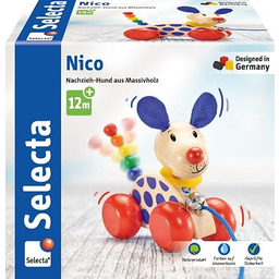 Selecta 62026 Pies Nico, zabawka do ciągnięcia,