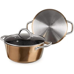 Ibili Garnek Natura z wykończeniem miedzianym, ze szklaną