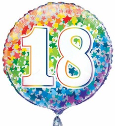 Balon foliowy kolorowy - 18tka - 47 cm