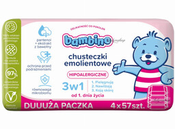 Bambino - Hipoalergiczne chusteczki emolientowe dla niemowląt