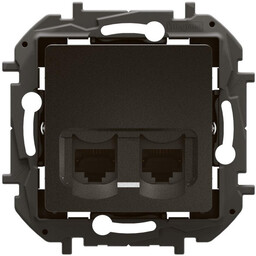 Gniazdo podwójne RJ45 kat. 6 UTP - czarne