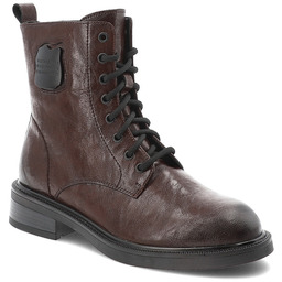 Maciejka Brązowe Botki Stylowe Skórzane Buty Damskie