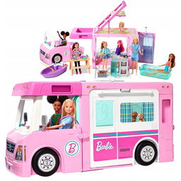 Barbie Ogromny Kamper 3w1 Mattel 50 Akcesoriów Basen,