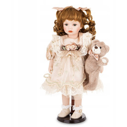 Figurka porcelanowa lalka kolekcjonerska z misiem