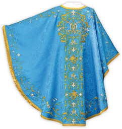 Ornat haftowany z kamieniami "Massimo - Blu"