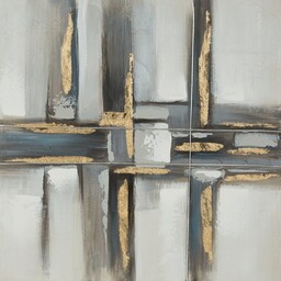 Eurofirany Obraz 594 60x60 stalowy biały abstrakcja ręcznie