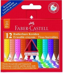Kredki woskowe GRIP trójkątne 12 kolorów FABER-CASTELL /122520