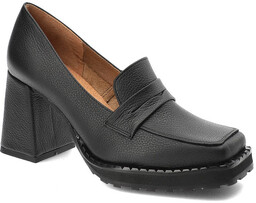 Exquisite Czarne Półbuty Eleganckie Skórzane Buty Damskie