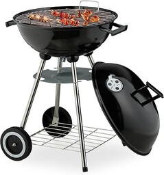 Relaxdays grill kulisty, Ø 41 cm, ruszt