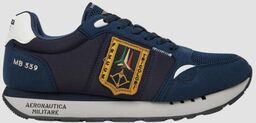 AERONAUTICA MILITARE Granatowe sneakersy męskie z naszywką Frecce