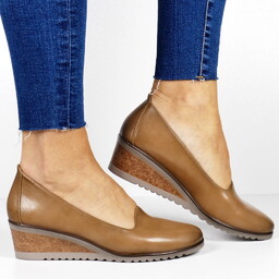 Damskie Półbuty Na Koturnie Wsuwane Mokasyny Potocki 12276