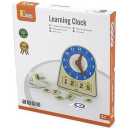 VIGA Zabawka edukacyjna Drewniany zegar Nauka godzin 44547