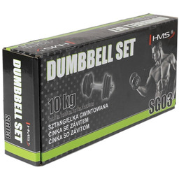 Hantla gwintowana 10kg HMS SG03, obciążenia żeliwne