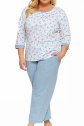 Piżama damska Dn-nightwear PB.5278 Flow niebieska