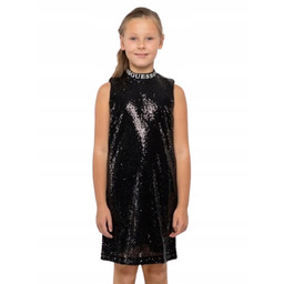 Guess Czarna Cekinowa Sukienka Stójka (8L)