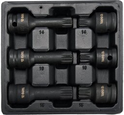 Yato ZESTAW UDAROWYCH KLUCZY TRZPIENIOWYCH SPLINE 1/2"