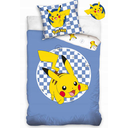 Pościel 140x200 Pokemon Pikachu Kratka